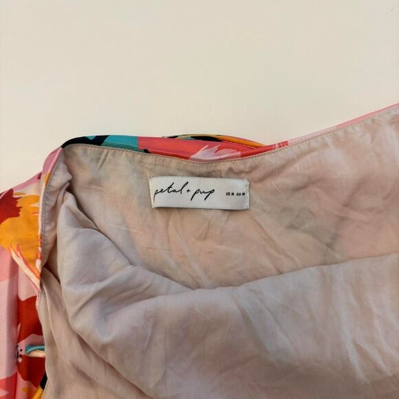 Petal & Pup Open Back Sheer Midi Dress in Pink Floral Glam Party - Picture 6 of 7